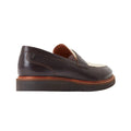 Brown-Beige - Back - Base London Mens Sid Leather Penny Loafers