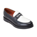 Black-White - Front - Base London Mens Sid Leather Penny Loafers