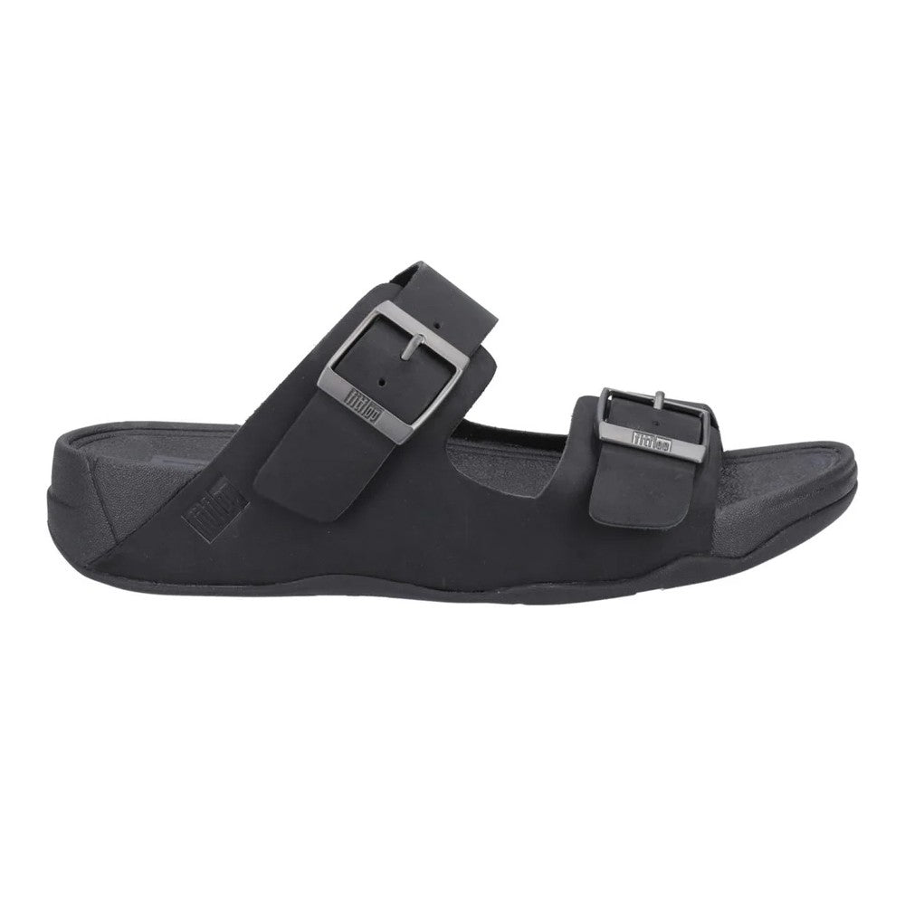 Black - Lifestyle - FitFlop Mens Gogh Moc Leather Sliders
