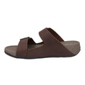 Chocolate Brown - Pack Shot - FitFlop Mens Gogh Moc Leather Sliders