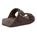 Chocolate Brown - Back - FitFlop Mens Gogh Moc Leather Sliders