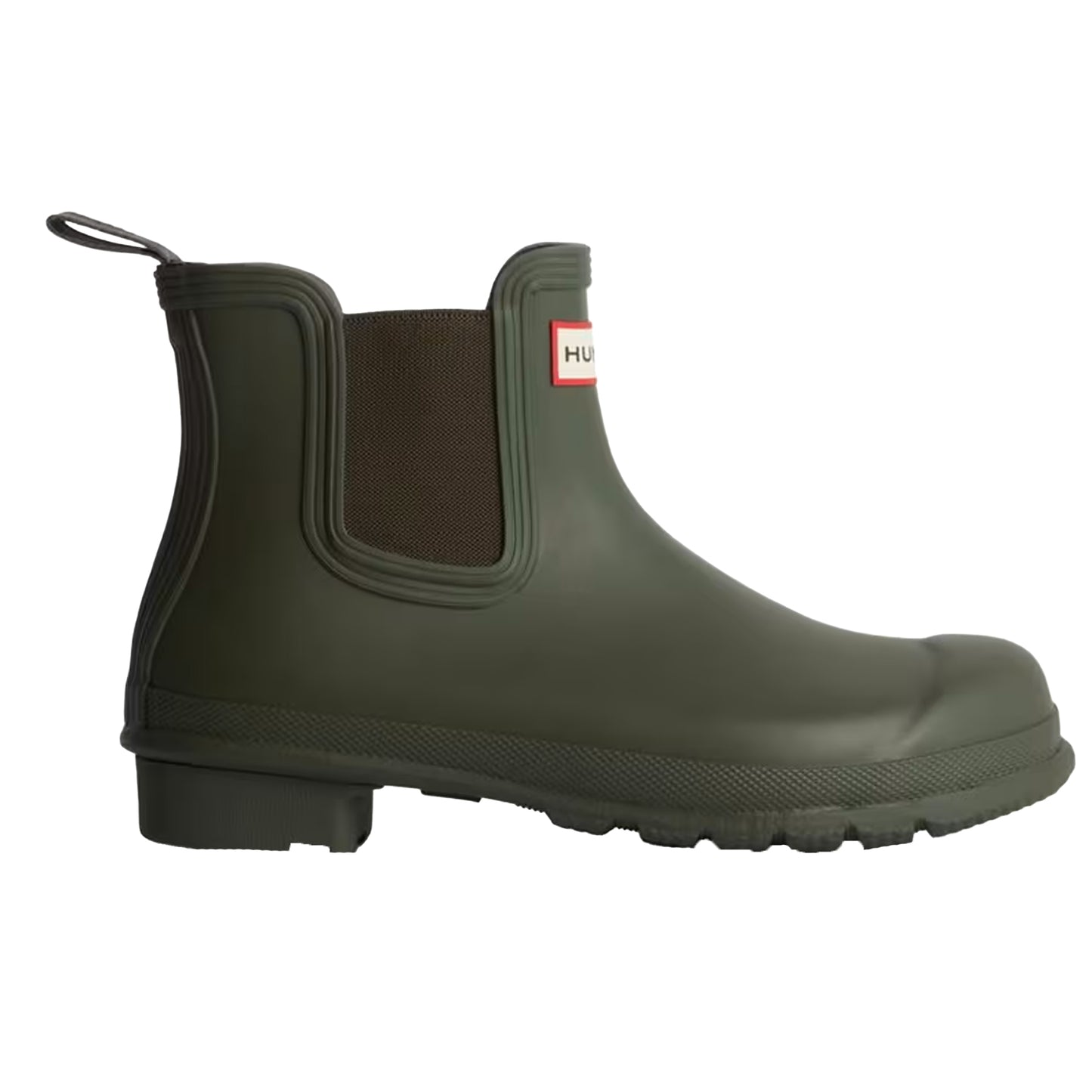 Dark Olive - Side - Hunter Womens-Ladies Original Chelsea Boots