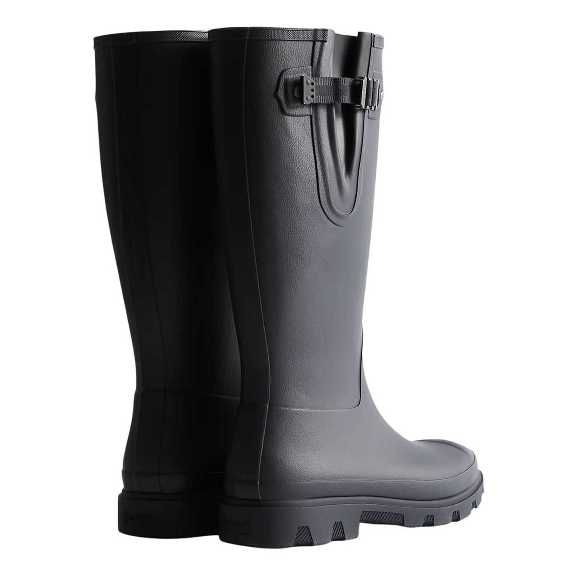 Navy - Back - Hunter Mens Downpour Adjustable Wellington Boots
