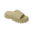 Gravel - Front - Hunter Unisex Adult Stacked Moulded Footbed Sliders