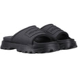Black - Front - Hunter Unisex Adult Stacked Moulded Footbed Sliders