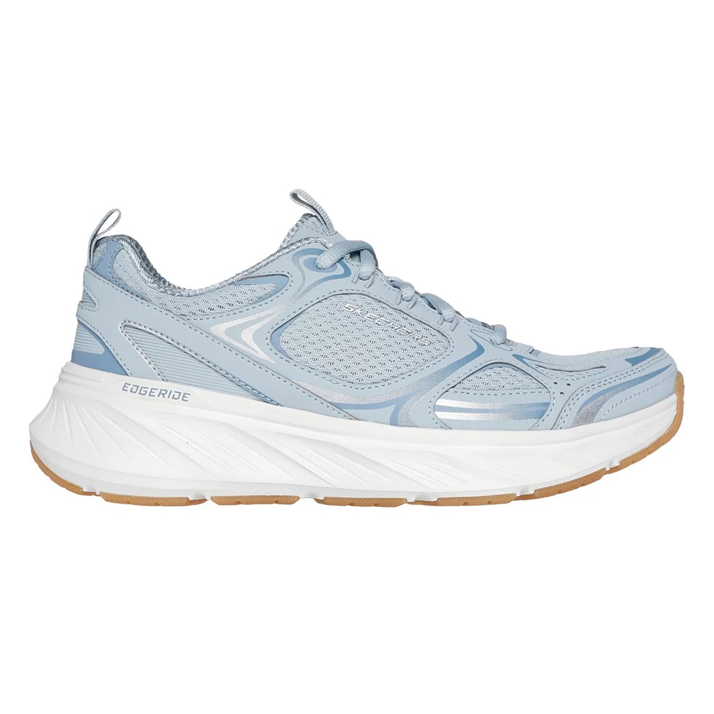 Blue - Back - Skechers Womens-Ladies Edgeride Silver Eclipse Trainers