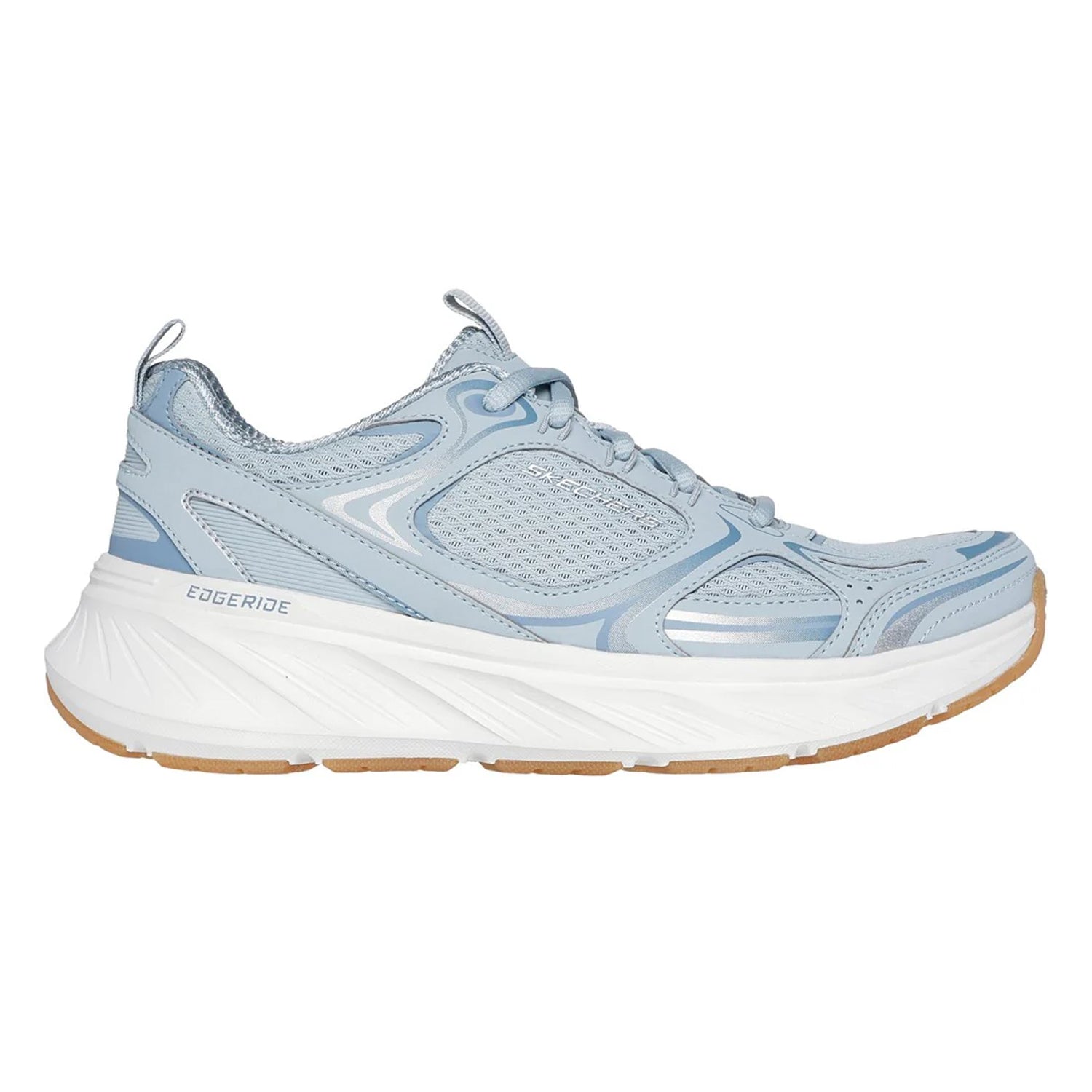 Blue - Back - Skechers Womens-Ladies Edgeride Silver Eclipse Trainers