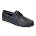 Navy - Front - Base London Mens Stern Boat Shoes