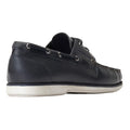 Navy - Back - Base London Mens Stern Boat Shoes
