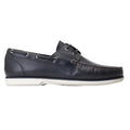 Navy - Side - Base London Mens Stern Boat Shoes