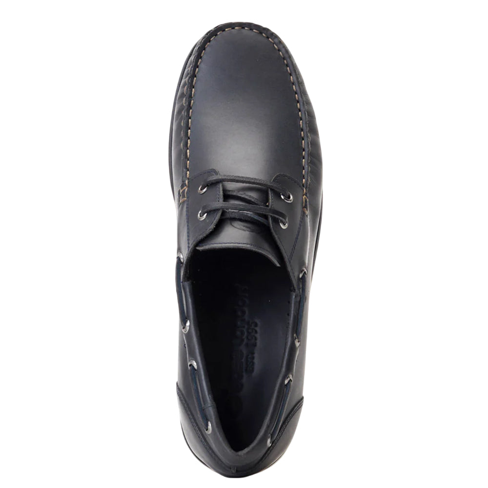 Navy - Pack Shot - Base London Mens Stern Boat Shoes