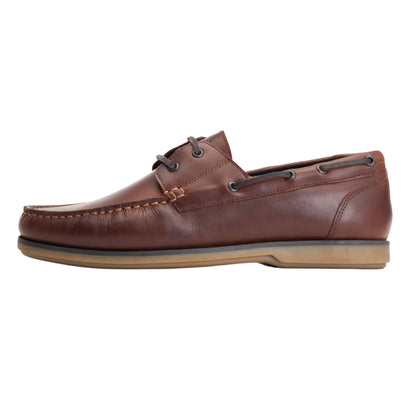 Burnt Brown - Lifestyle - Base London Mens Stern Boat Shoes