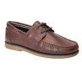Burnt Brown - Front - Base London Mens Stern Boat Shoes