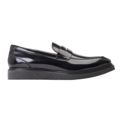 Black - Lifestyle - Base London Mens Sid Leather Penny Loafers