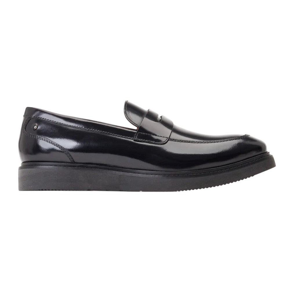 Black - Lifestyle - Base London Mens Sid Leather Penny Loafers