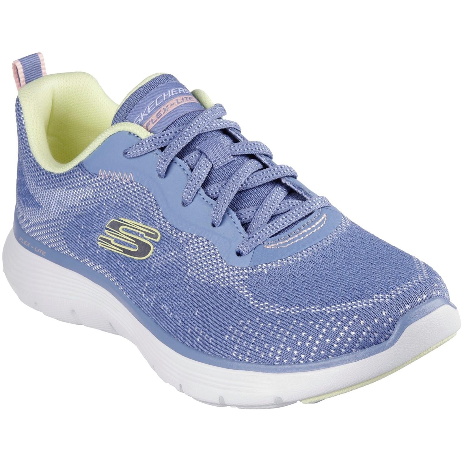 Blue-Lime - Front - Skechers Womens-Ladies Flex Appeal 5.0 - Crusing Thru Trainers