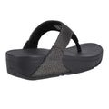 Pewter Black - Back - FitFlop Womens-Ladies Lulu Glitz Leather Toe Post Sandals