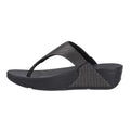 Pewter Black - Side - FitFlop Womens-Ladies Lulu Glitz Leather Toe Post Sandals