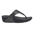Pewter Black - Lifestyle - FitFlop Womens-Ladies Lulu Glitz Leather Toe Post Sandals