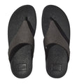 Pewter Black - Pack Shot - FitFlop Womens-Ladies Lulu Glitz Leather Toe Post Sandals