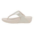 Platino - Side - FitFlop Womens-Ladies Lulu Glitz Leather Toe Post Sandals