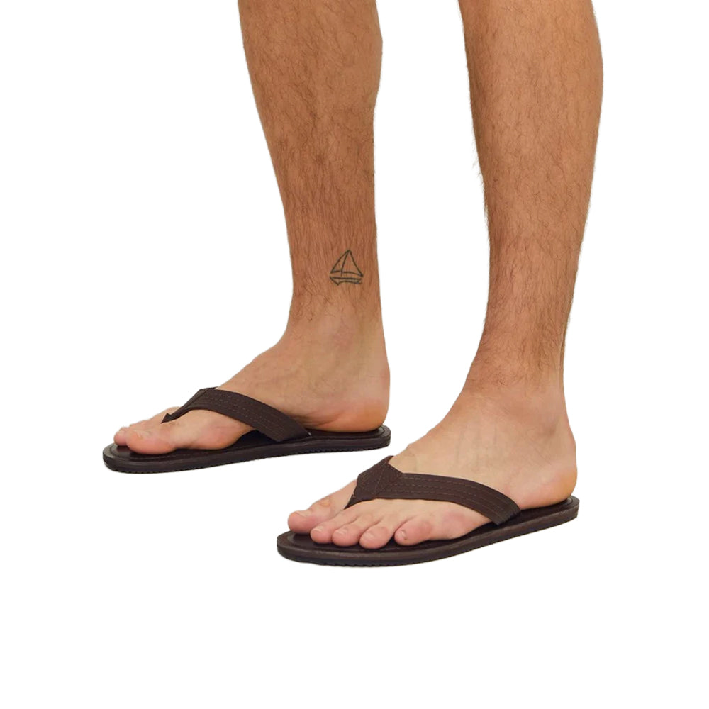Brown Stone - Pack Shot - Jack And Jones Mens Washton Leather Flip Flops