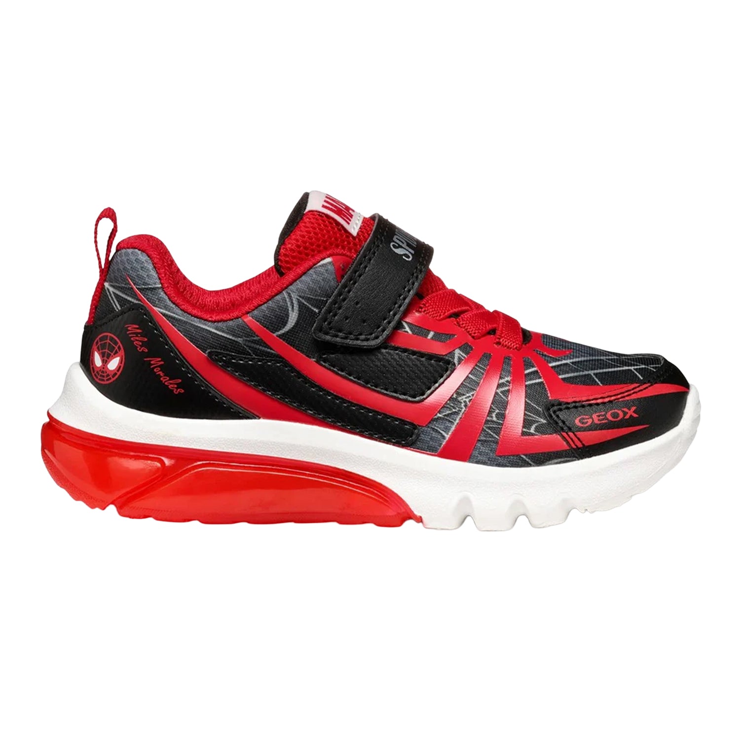 Black-Red - Side - Geox Boys Ciberdron Trainers