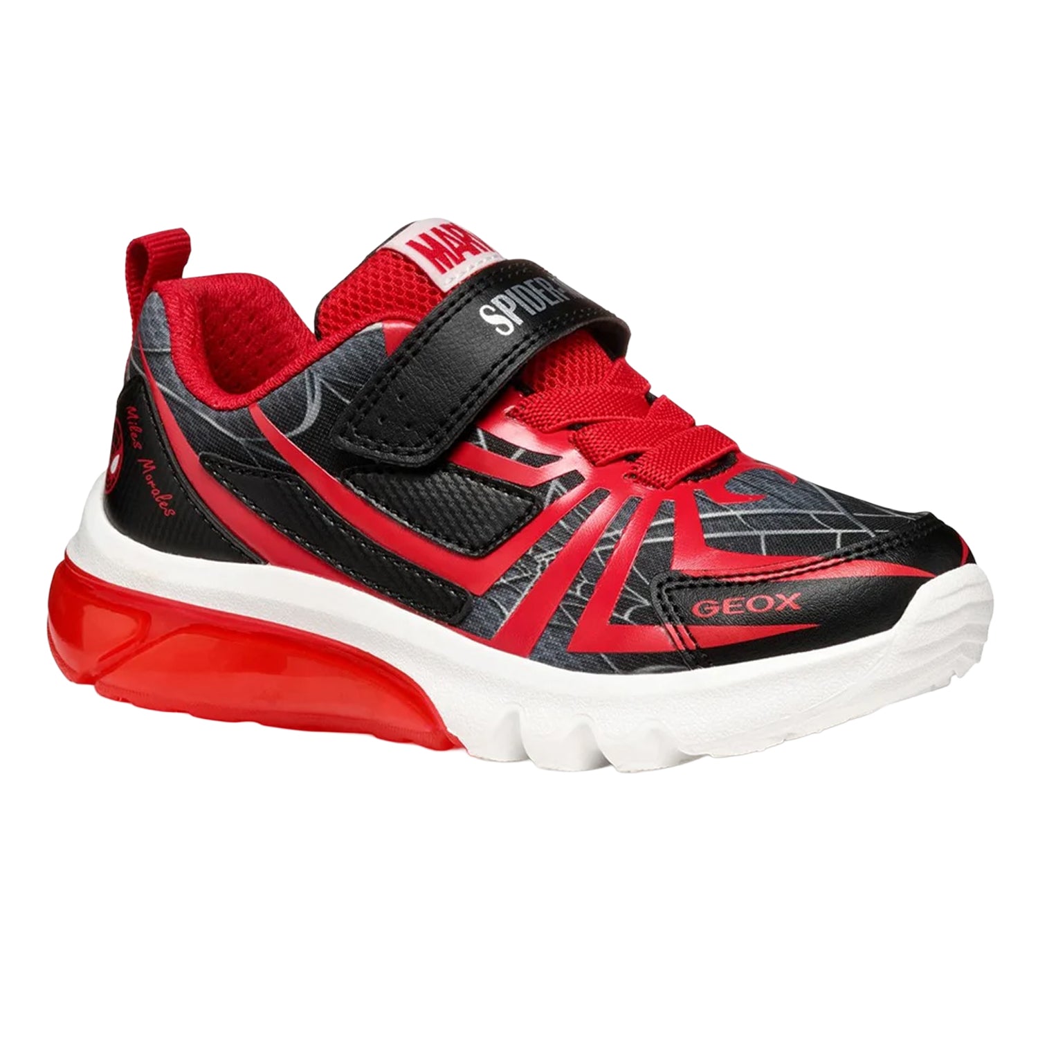 Black-Red - Front - Geox Boys Ciberdron Trainers