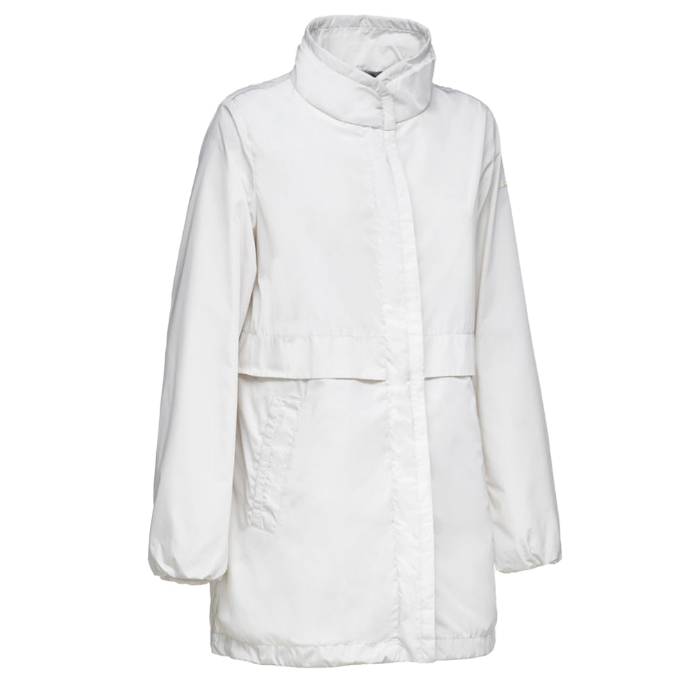 Moonlight Sand - Side - Geox Womens-Ladies Genziana Long Length Midseason Jacket