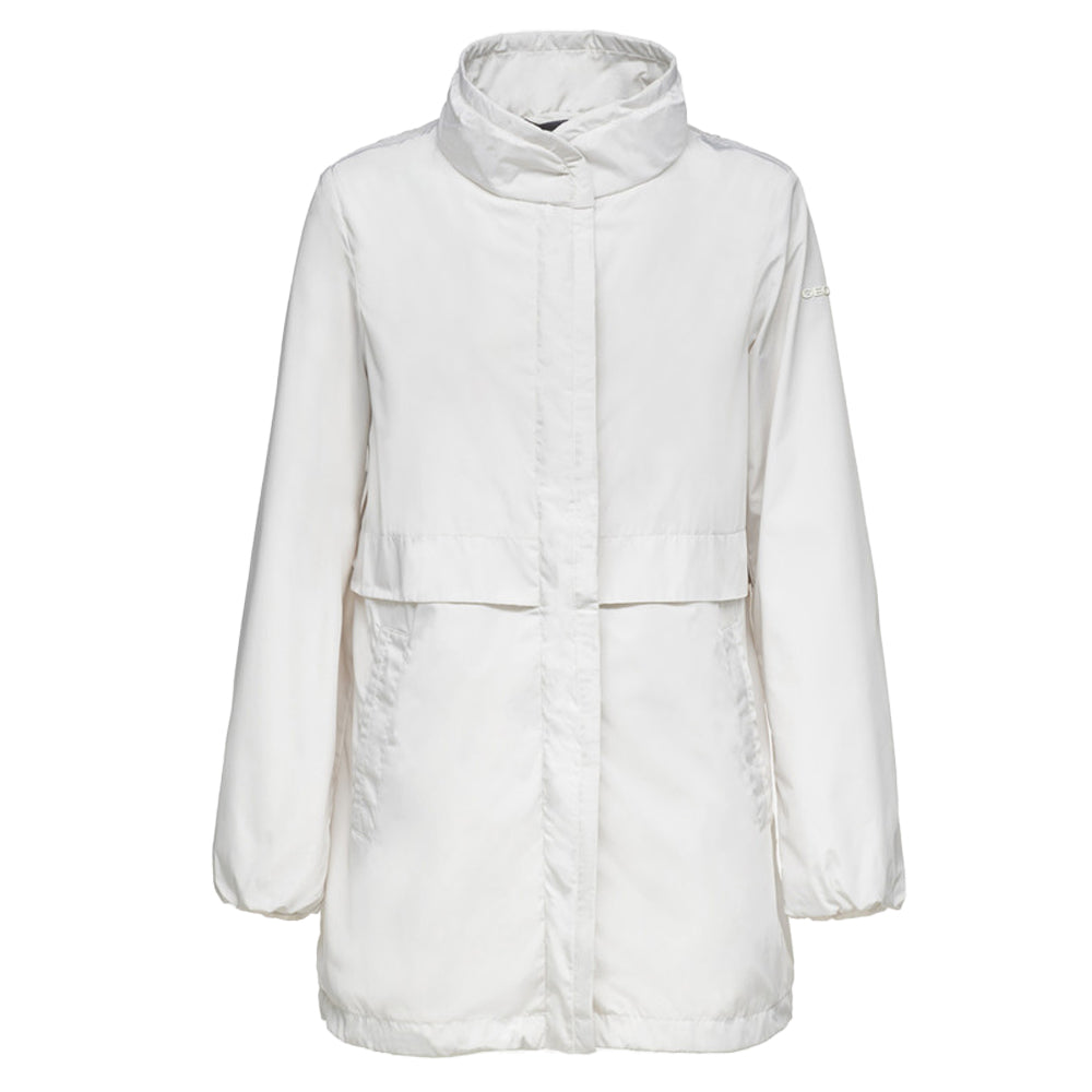 Moonlight Sand - Front - Geox Womens-Ladies Genziana Long Length Midseason Jacket