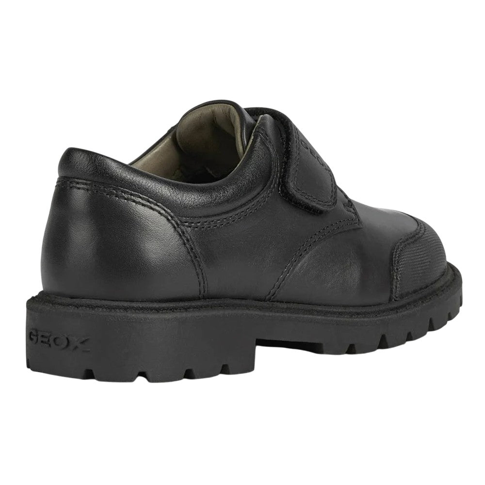 Black - Back - Geox Boys Shaylax Leather Shoes