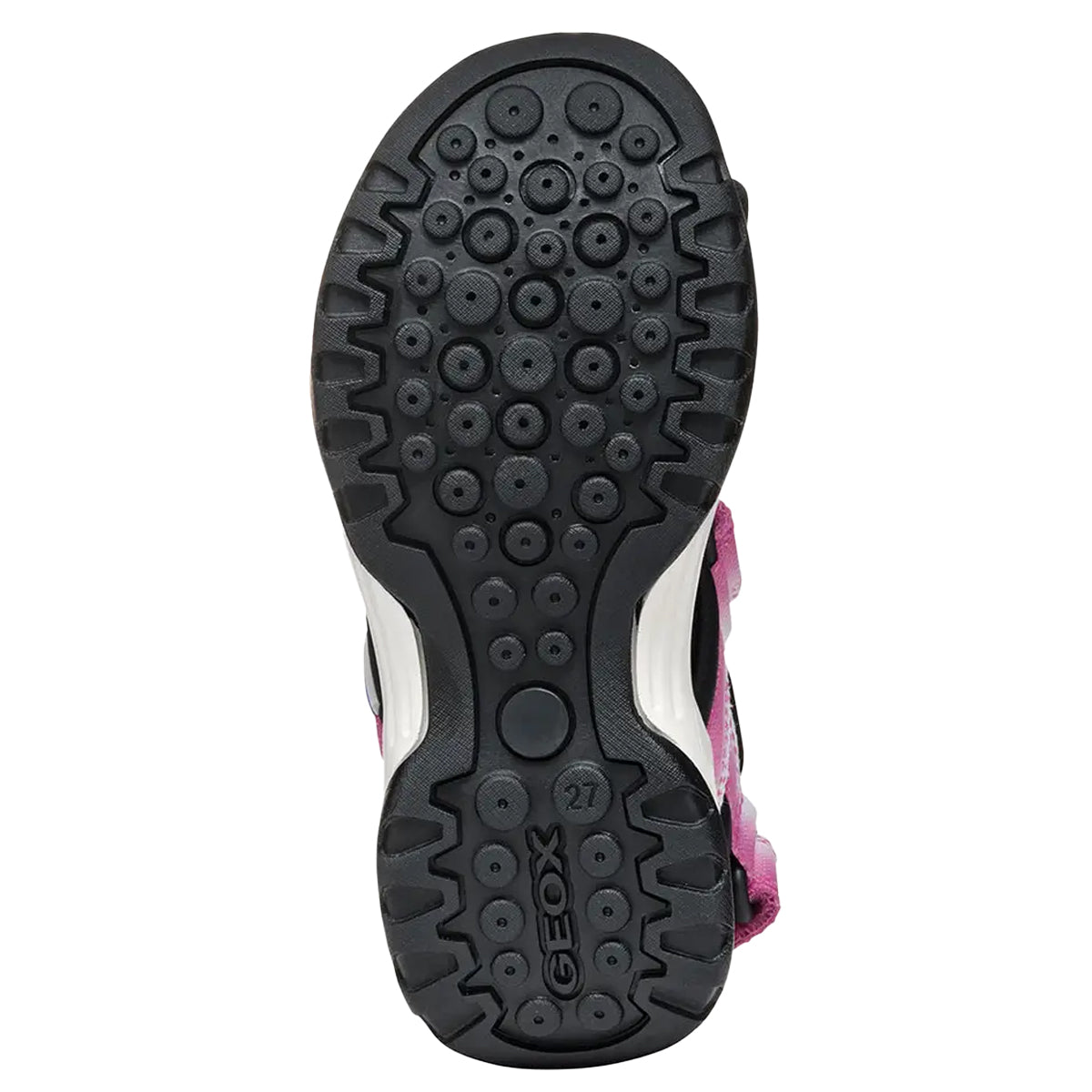 Fuchsia-Black - Back - Geox Girls J Borealis Sandals