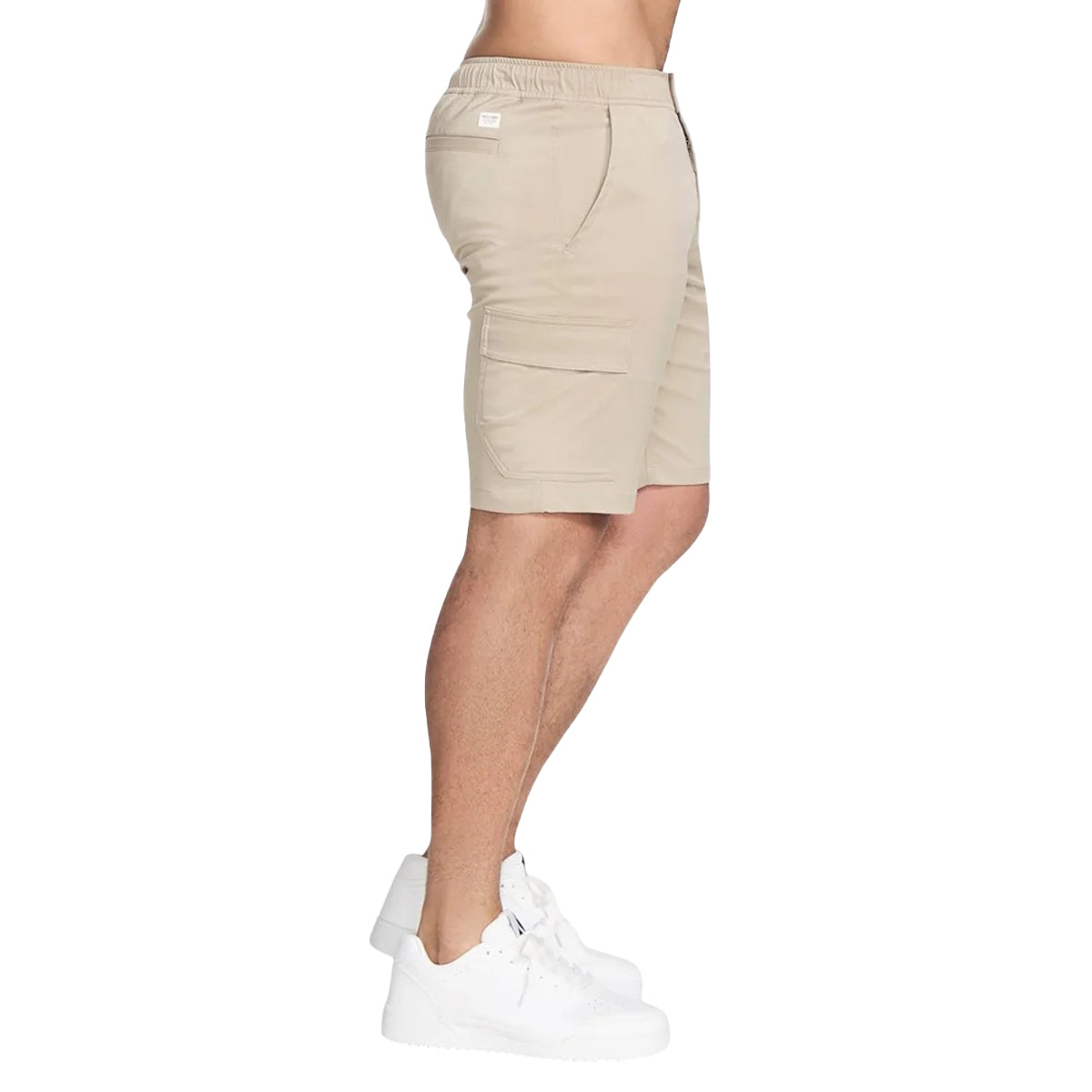 Natural-Silver - Side - Skechers Mens Downtown Cargo Shorts
