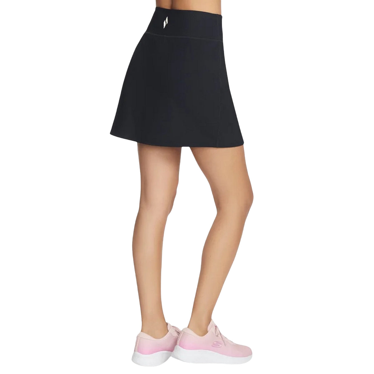 Black - Side - Skechers Womens-Ladies Go Flex Ribbed Skort