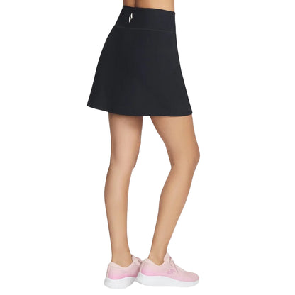 Black - Side - Skechers Womens-Ladies Go Flex Ribbed Skort