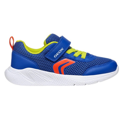 Royal Blue-Red - Side - Geox Boys J Sprintye Trainers