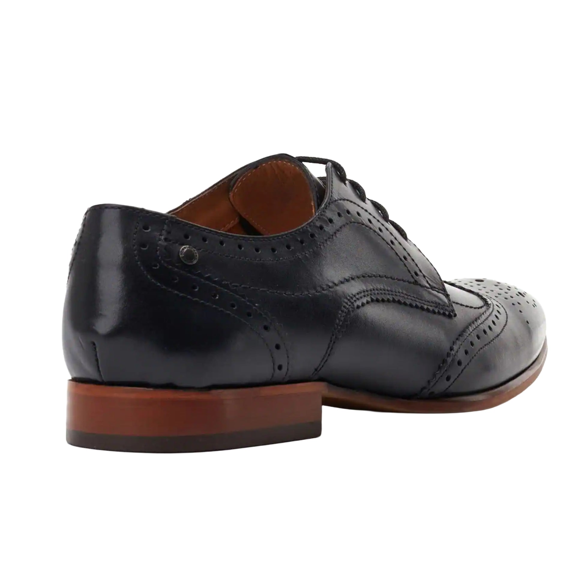 Black - Back - Base London Mens Barbera Excel Leather Brogues