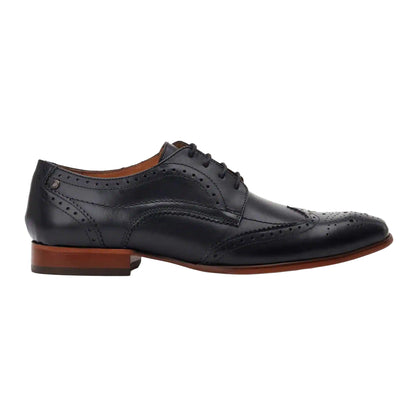 Black - Side - Base London Mens Barbera Excel Leather Brogues