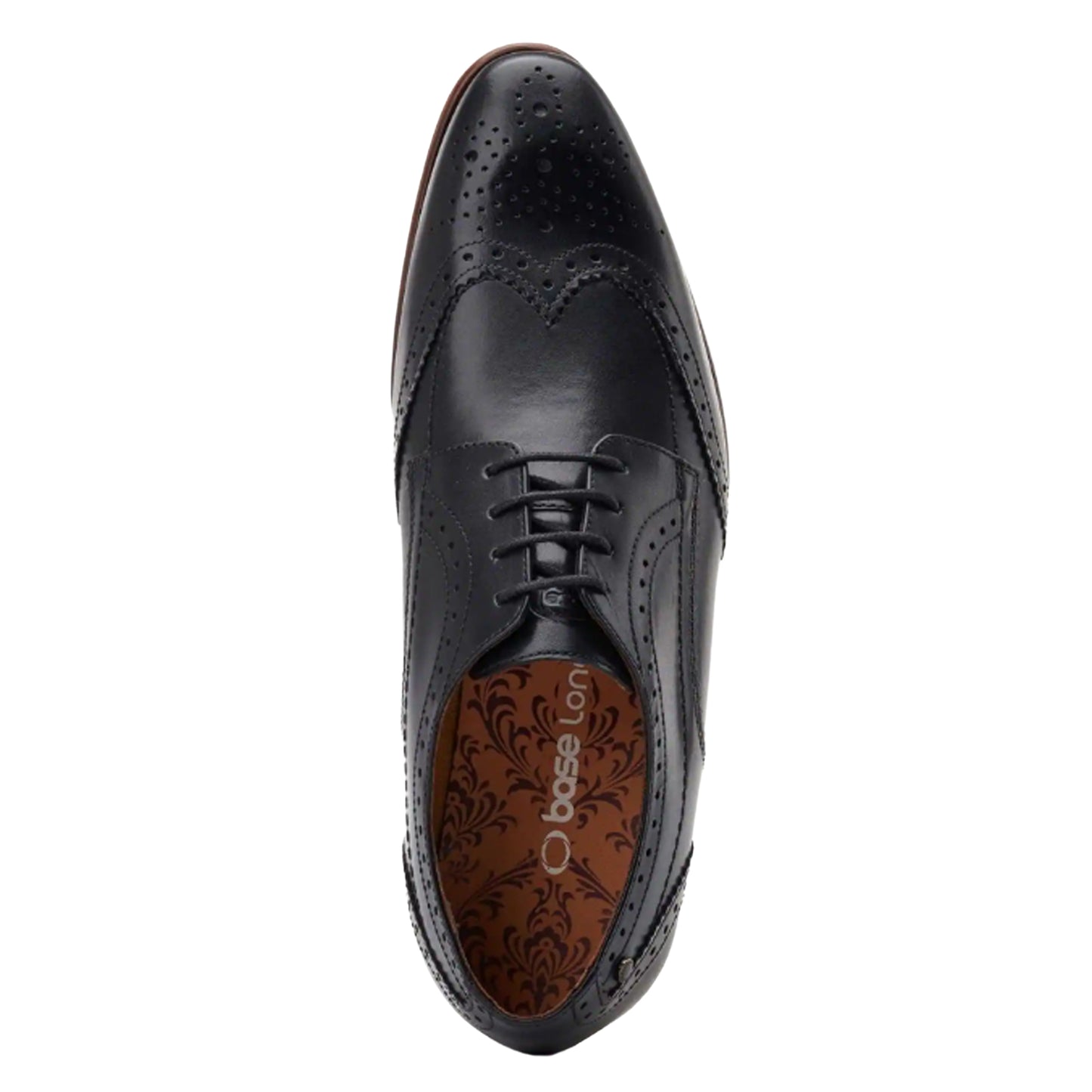 Black - Lifestyle - Base London Mens Barbera Excel Leather Brogues