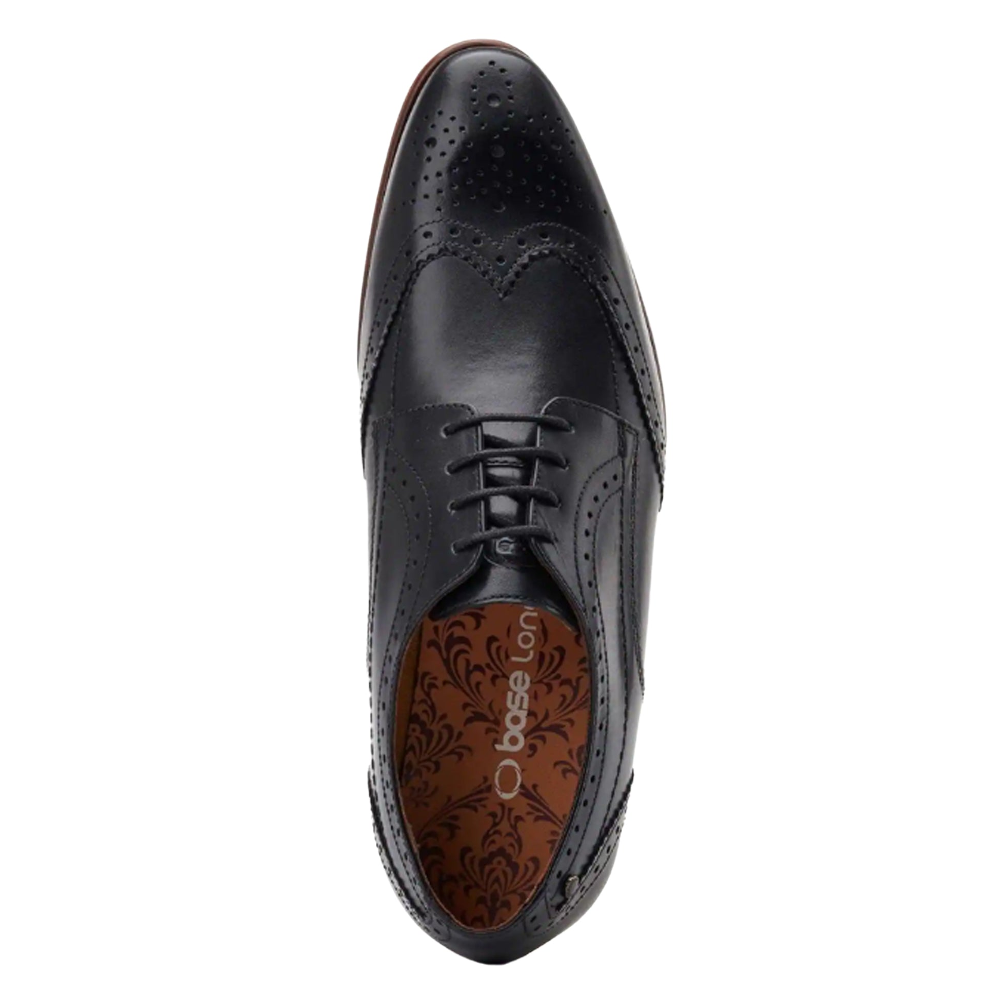 Black - Lifestyle - Base London Mens Barbera Excel Leather Brogues