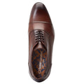 Brown - Pack Shot - Base London Mens Angelo Leather Derby Shoes