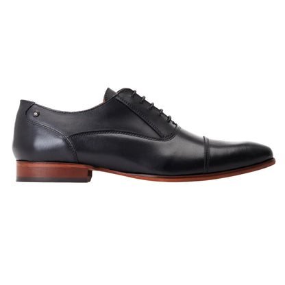 Black - Lifestyle - Base London Mens Angelo Leather Derby Shoes