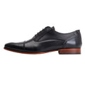 Black - Side - Base London Mens Angelo Leather Derby Shoes