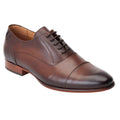 Brown - Front - Base London Mens Angelo Leather Derby Shoes