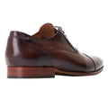Brown - Back - Base London Mens Angelo Leather Derby Shoes