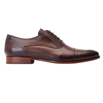 Brown - Lifestyle - Base London Mens Angelo Leather Derby Shoes