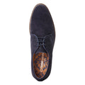 Navy - Close up - Base London Mens Bronte Leather Derby Shoes