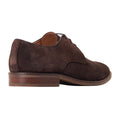Dark Brown - Back - Base London Mens Bronte Leather Derby Shoes