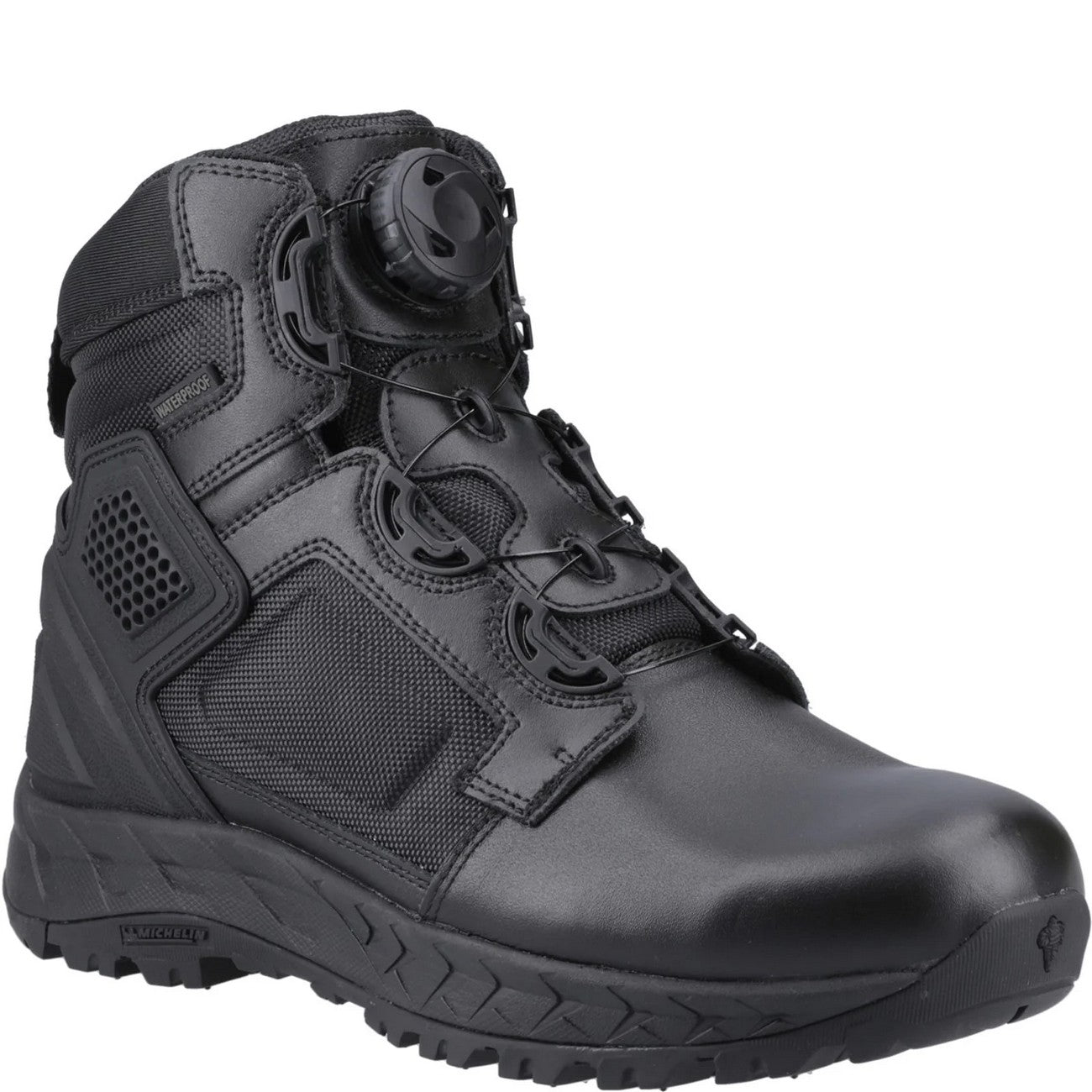 Black - Front - Magnum Mens Spider Exo 6.0 WP Leather Twist Strap Occupational Safety Boots