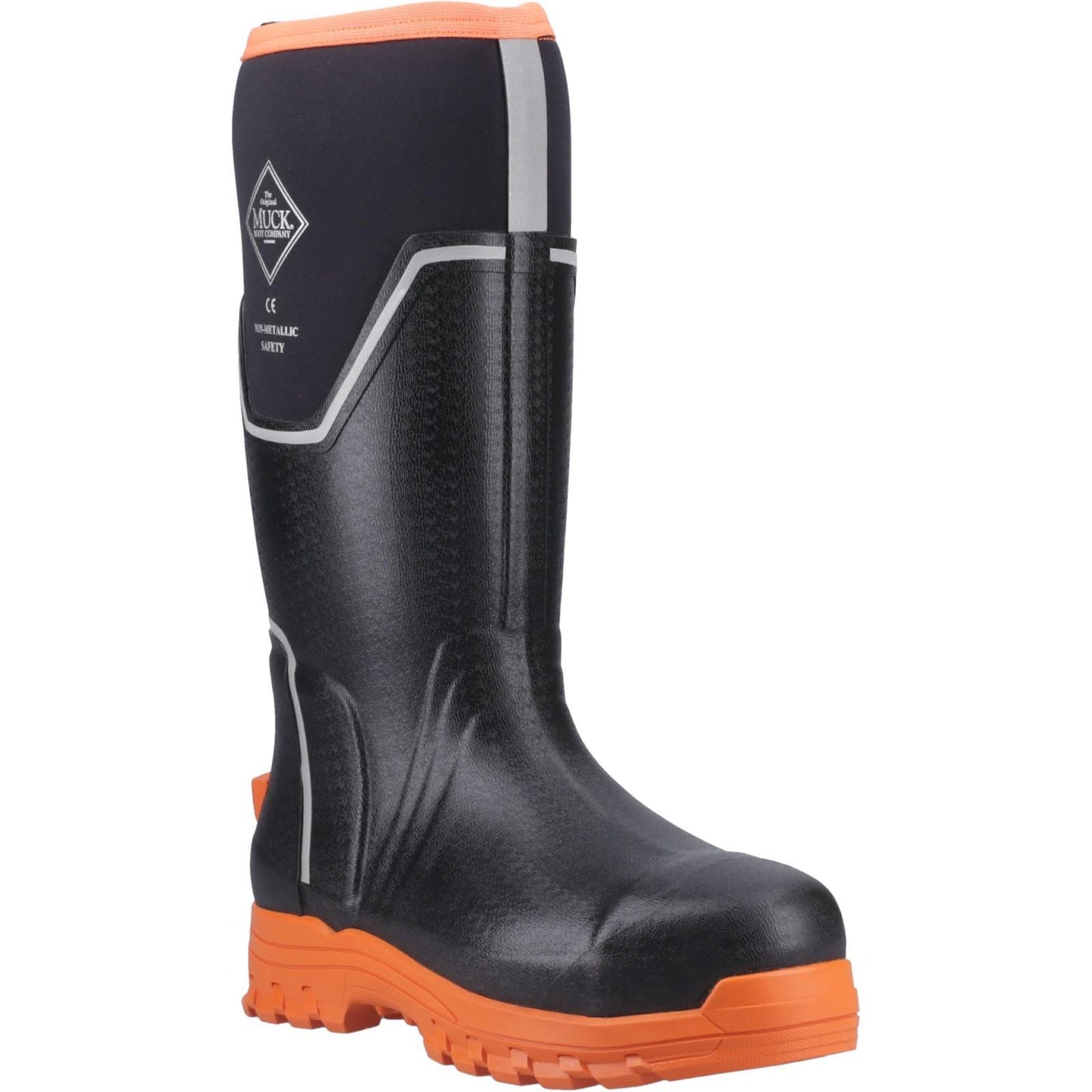 Black-Orange - Front - Muck Boots Unisex Adult Grit Wellington Boots